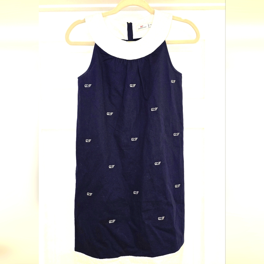 Vineyard Vines Navy Dress with White Collar
